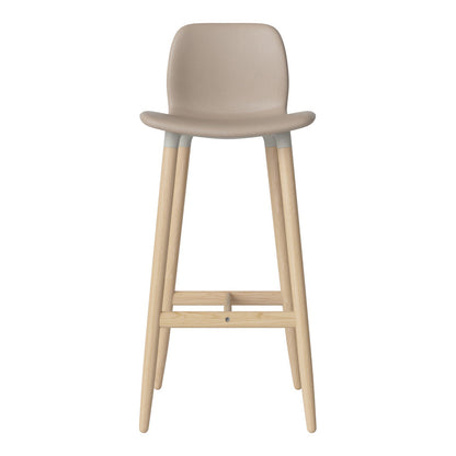 Chaise de bar Seed - Rembourrée - Piètement en chêne huilé, pigmenté blanc