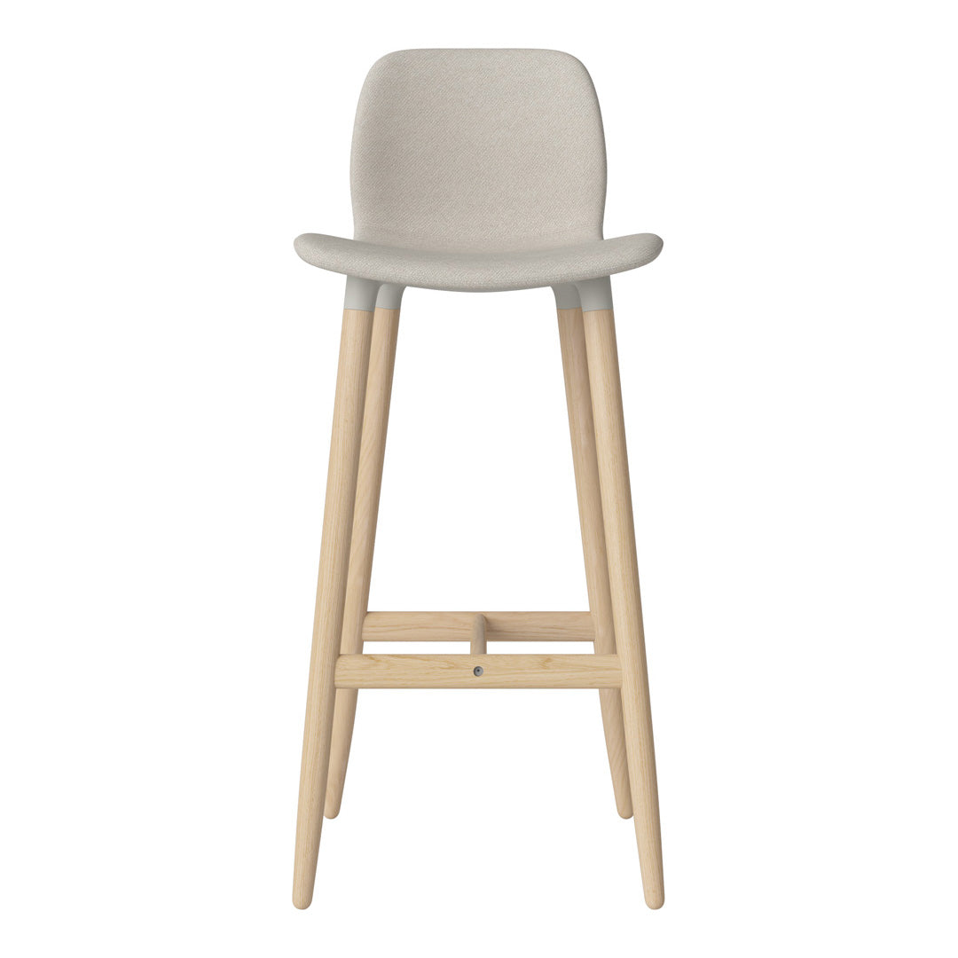 Chaise de bar Seed - Rembourrée - Piètement en chêne huilé, pigmenté blanc