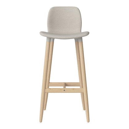 Chaise de bar Seed - Rembourrée - Piètement en chêne huilé, pigmenté blanc