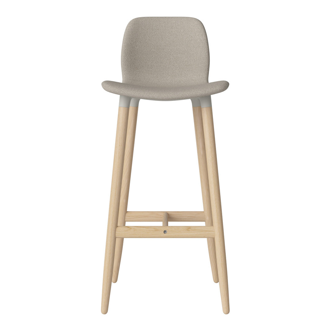 Chaise de bar Seed - Rembourrée - Piètement en chêne huilé, pigmenté blanc