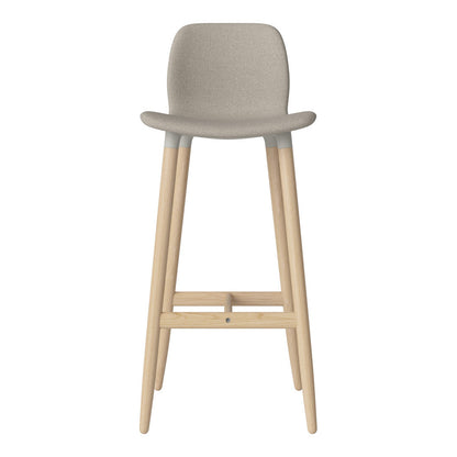 Chaise de bar Seed - Rembourrée - Piètement en chêne huilé, pigmenté blanc