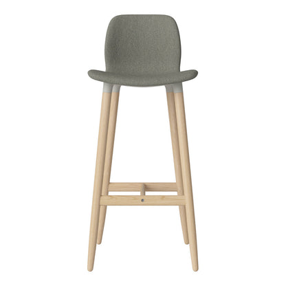 Chaise de bar Seed - Rembourrée - Piètement en chêne huilé, pigmenté blanc