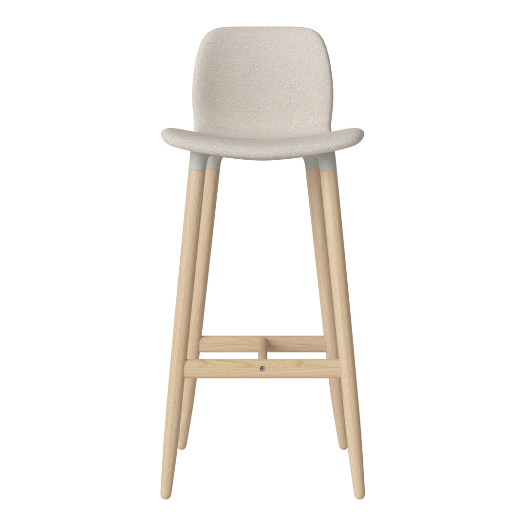 Chaise de bar Seed - Rembourrée - Piètement en chêne huilé, pigmenté blanc
