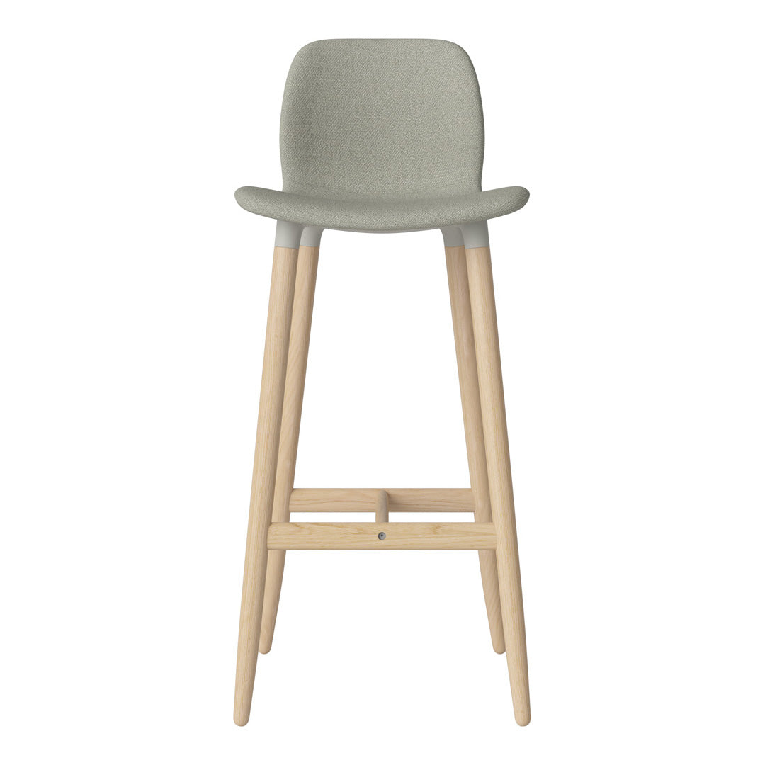 Chaise de bar Seed - Rembourrée - Piètement en chêne huilé, pigmenté blanc