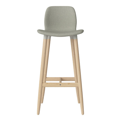 Chaise de bar Seed - Rembourrée - Piètement en chêne huilé, pigmenté blanc
