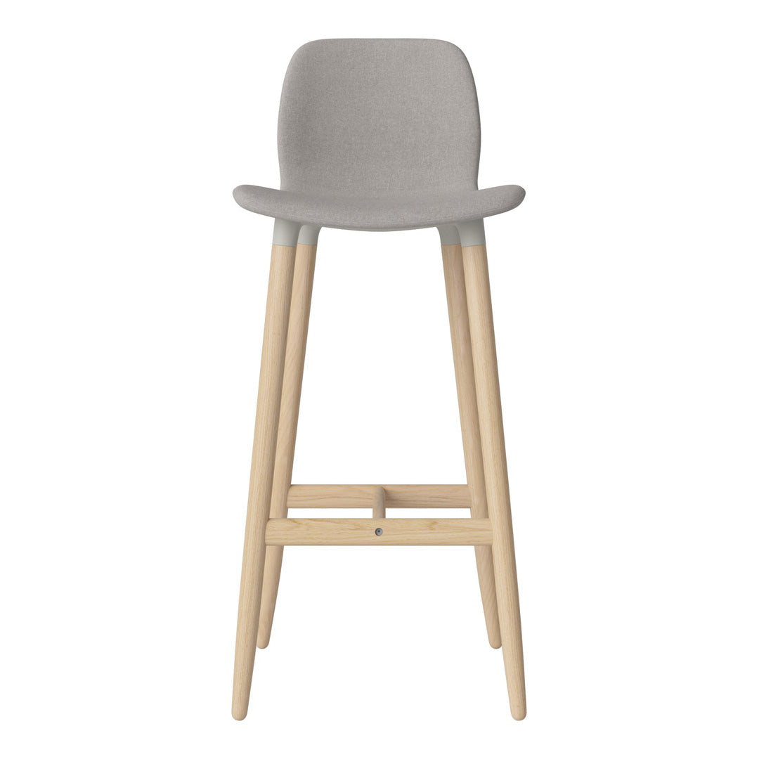Chaise de bar Seed - Rembourrée - Piètement en chêne huilé, pigmenté blanc