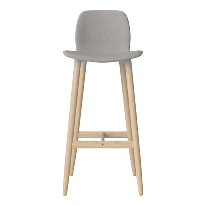 Chaise de bar Seed - Rembourrée - Piètement en chêne huilé, pigmenté blanc