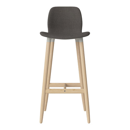 Chaise de bar Seed - Rembourrée - Piètement en chêne huilé, pigmenté blanc