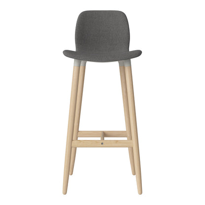 Chaise de bar Seed - Rembourrée - Piètement en chêne huilé, pigmenté blanc