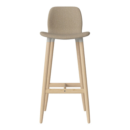 Chaise de bar Seed - Rembourrée - Piètement en chêne huilé, pigmenté blanc