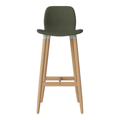 Chaise de bar Seed - Rembourrée - Piètement en chêne huilé
