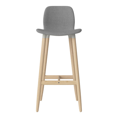 Chaise de bar Seed - Rembourrée - Piètement en chêne huilé, pigmenté blanc