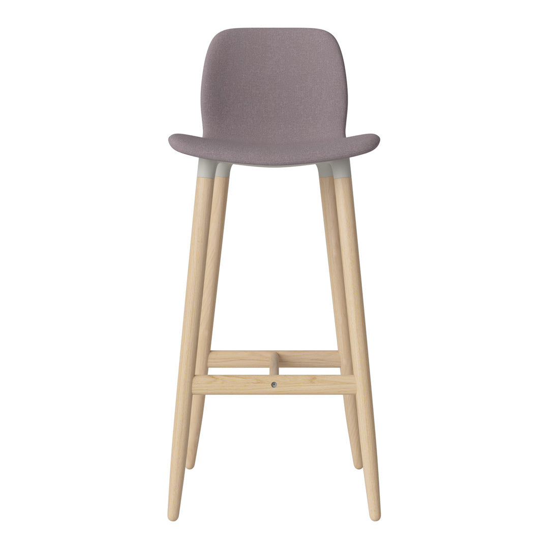 Chaise de bar Seed - Rembourrée - Piètement en chêne huilé, pigmenté blanc
