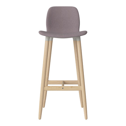 Chaise de bar Seed - Rembourrée - Piètement en chêne huilé, pigmenté blanc
