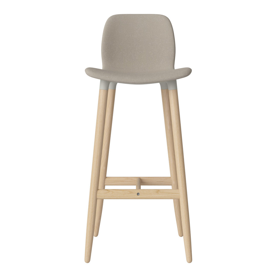 Chaise de bar Seed - Rembourrée - Piètement en chêne huilé, pigmenté blanc