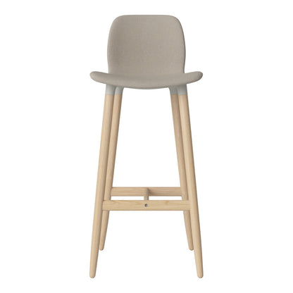 Chaise de bar Seed - Rembourrée - Piètement en chêne huilé, pigmenté blanc