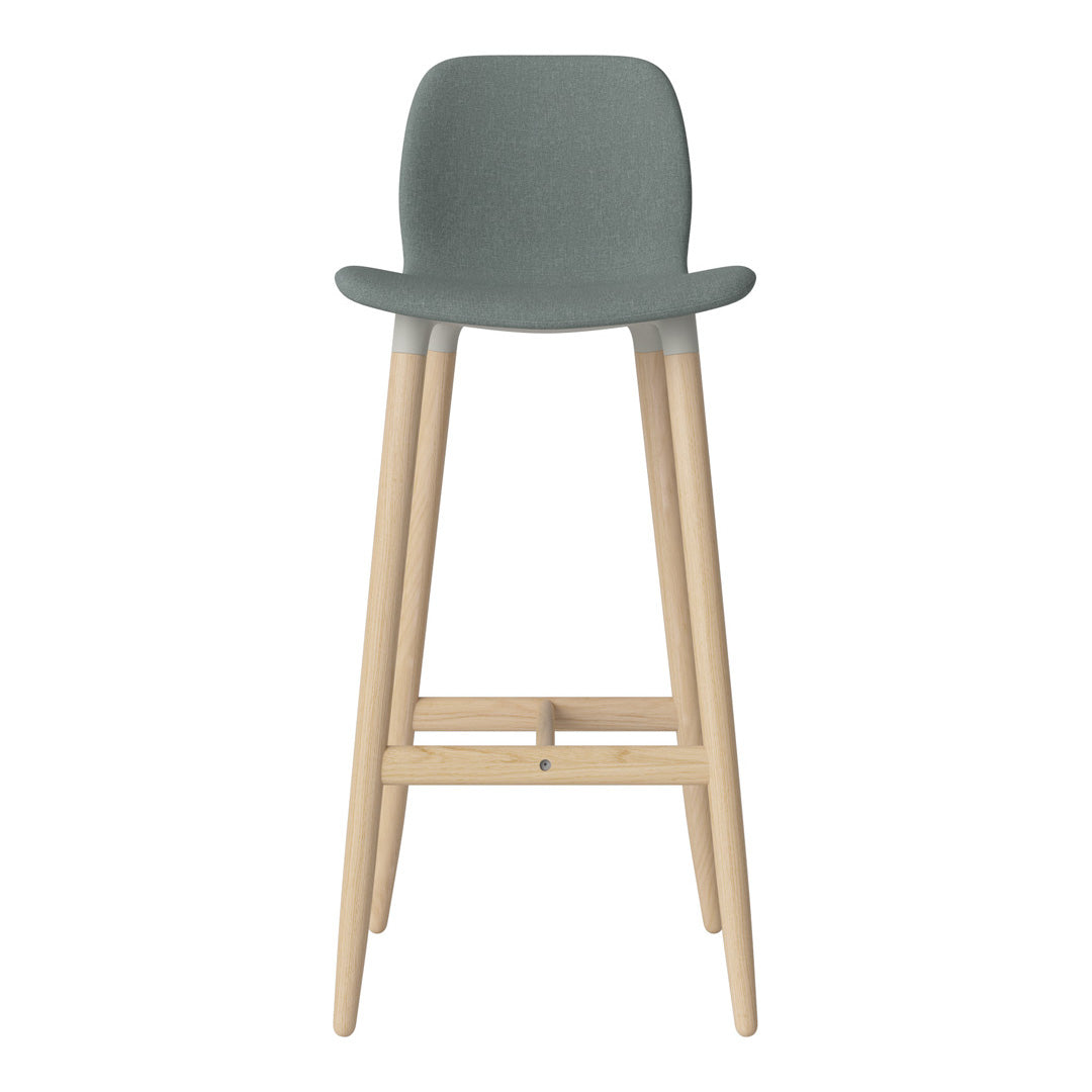 Chaise de bar Seed - Rembourrée - Piètement en chêne huilé, pigmenté blanc