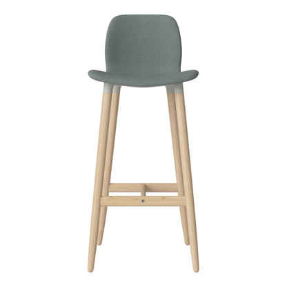 Chaise de bar Seed - Rembourrée - Piètement en chêne huilé, pigmenté blanc
