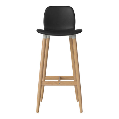 Chaise de bar Seed - Rembourrée - Piètement en chêne huilé