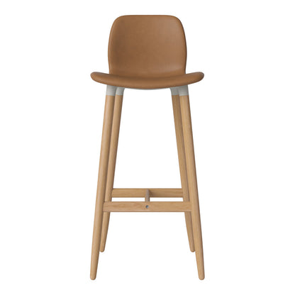 Chaise de bar Seed - Rembourrée - Piètement en chêne huilé