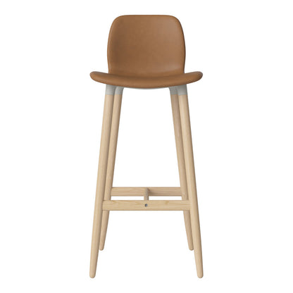 Chaise de bar Seed - Rembourrée - Piètement en chêne huilé, pigmenté blanc