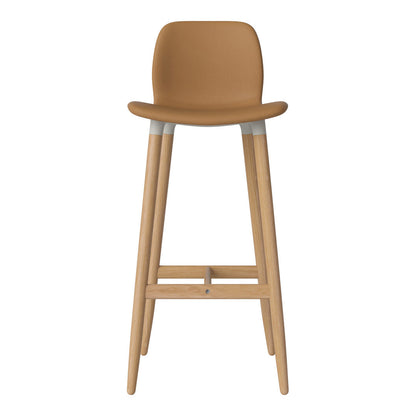 Chaise de bar Seed - Rembourrée - Piètement en chêne huilé