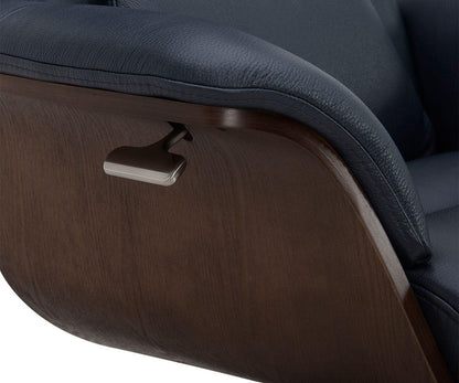 Fauteuil inclinable et ottoman en cuir Alvar