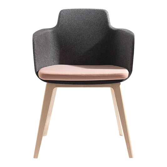 Fauteuil Tono - Assise rembourrée - Pieds en bois