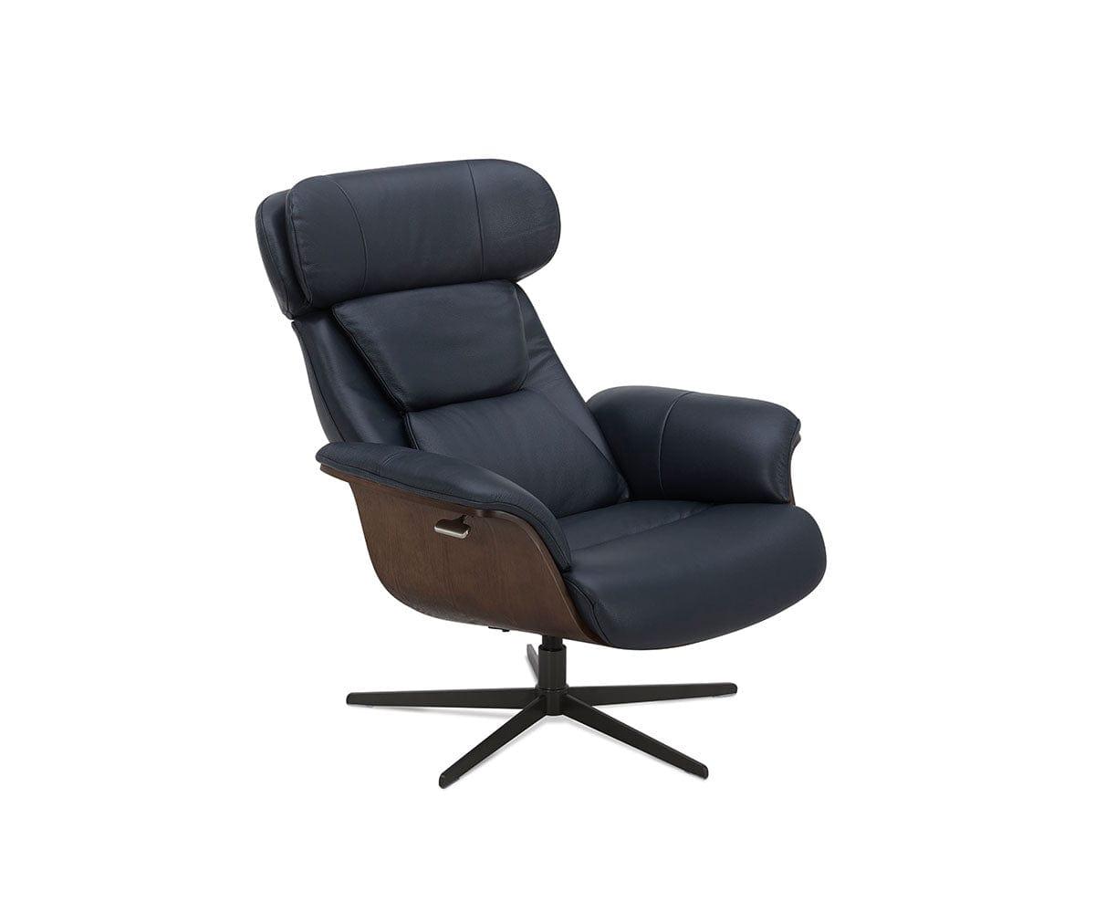 Fauteuil inclinable et ottoman en cuir Alvar