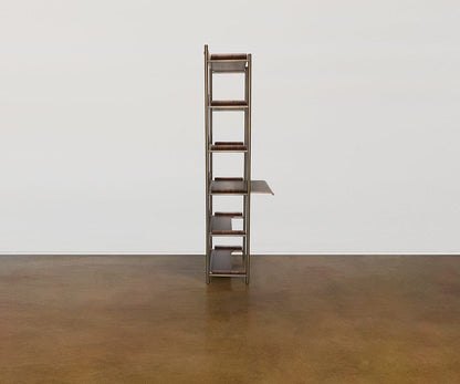 Freya 6 étagères avec bureau - Noyer