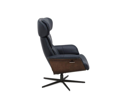 Fauteuil inclinable et ottoman en cuir Alvar