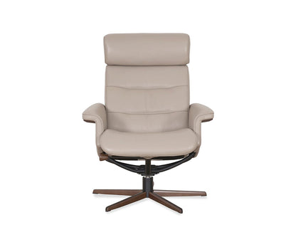 Fauteuil inclinable et ottoman en cuir Steffen