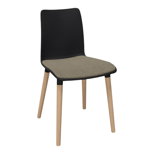 Chaise d'appoint MOOD - Assise rembourrée - Pieds en bois