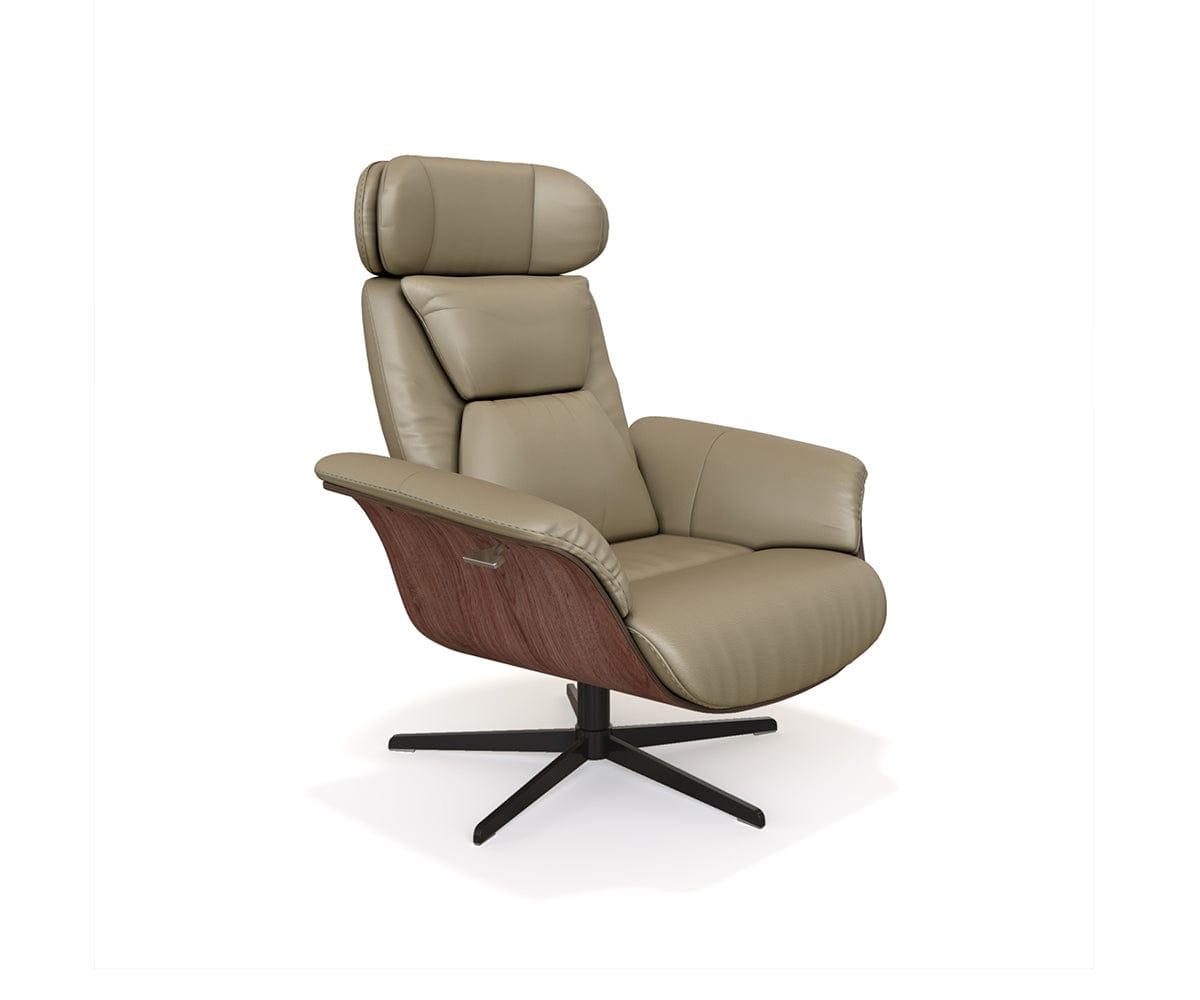 Fauteuil inclinable et ottoman en cuir Alvar