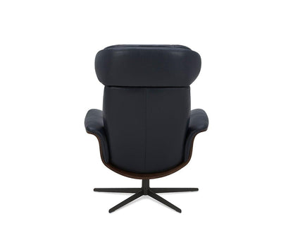 Fauteuil inclinable et ottoman en cuir Alvar