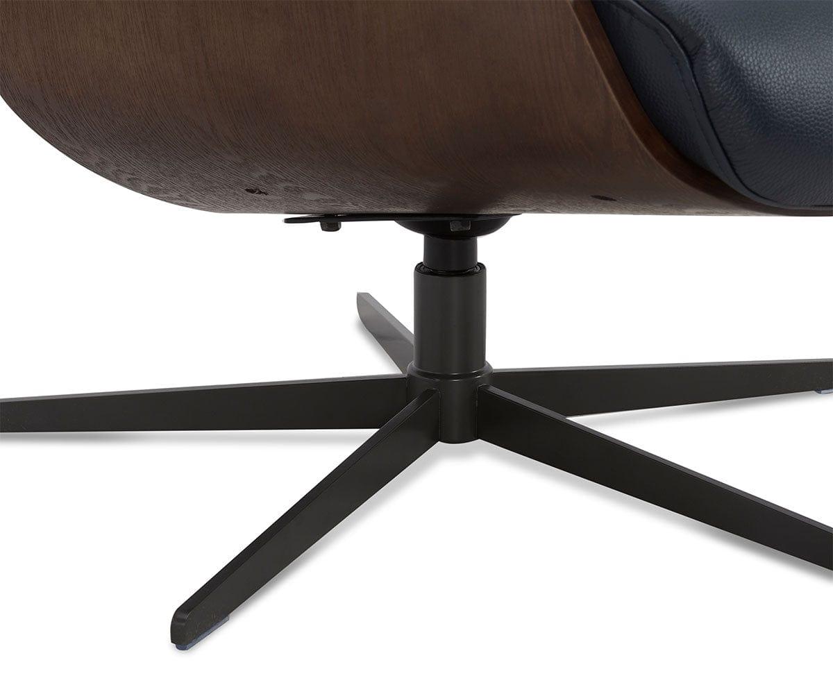 Fauteuil inclinable et ottoman en cuir Alvar